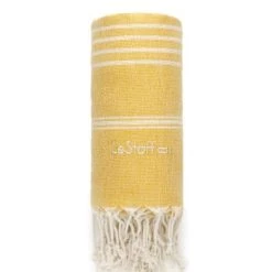 LeStoff France Accessoires Et Serviettes De Plage  Fouta En Chanvre Concrete 100 X 180 Cm -Gants de toilette Soldes fouta en chanvre jaune 100 x 180 cm 8