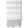 Febronie Décoration De Jardin Fouta En Coton 100x200 Blanc Et Argent -Gants de toilette Soldes fouta en coton 100x200 blanc et argent 6
