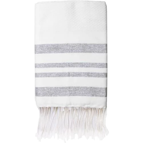 Febronie Décoration De Jardin Fouta En Coton 100x200 Blanc Et Argent 3 Febronie Décoration De Jardin Fouta En Coton 100x200 Blanc Et Argent