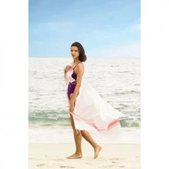 Febronie Décoration De Jardin Fouta En Coton 100x200 Blanc Et Gris Perle -Gants de toilette Soldes fouta en coton 100x200 blanc et gris perle 5