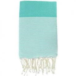 Febronie Décoration De Jardin Fouta En Coton 100x200 Bleu Aqua