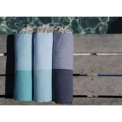 Febronie Décoration De Jardin Fouta En Coton 100x200 Bleu Aqua -Gants de toilette Soldes fouta en coton 100x200 bleu aqua 3