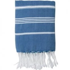 Febronie Décoration De Jardin Fouta En Coton 100x200 Bleu Grec