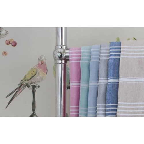 Febronie Décoration De Jardin Fouta En Coton 100x200 Bleu Grec 4 Febronie Décoration De Jardin Fouta En Coton 100x200 Bleu Grec – Image 2