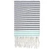 Febronie Décoration De Jardin Fouta En Coton 100x200 Bleu Grec Et Vert Turquoise -Gants de toilette Soldes fouta en coton 100x200 bleu grec et vert turquoise