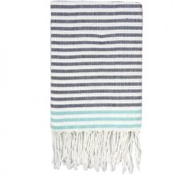 Febronie Décoration De Jardin Fouta En Coton 100x200 Bleu Grec Et Vert Turquoise