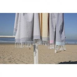 Febronie Décoration De Jardin Fouta En Coton 100x200 Bleu Grec Et Vert Turquoise -Gants de toilette Soldes fouta en coton 100x200 bleu grec et vert turquoise 5