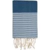 Febronie Décoration De Jardin Fouta En Coton 100x200 Bleu Jean -Gants de toilette Soldes fouta en coton 100x200 bleu jean
