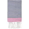 Febronie Décoration De Jardin Fouta En Coton 100x200 Bleu Jean Et Rose Fuchsia