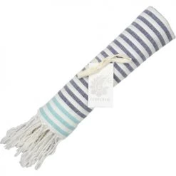 Febronie Décoration De Jardin Fouta En Coton 100x200 Bleu Jean Et Rose Fuchsia -Gants de toilette Soldes fouta en coton 100x200 bleu jean et rose fuchsia 5