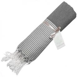 Febronie Décoration De Jardin Fouta En Coton 100x200 Gris Moyen -Gants de toilette Soldes fouta en coton 100x200 gris moyen 8