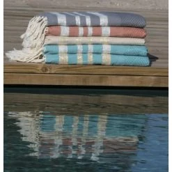 Febronie Décoration De Jardin Fouta En Coton 100x200 Gris Moyen Et Argent -Gants de toilette Soldes fouta en coton 100x200 gris moyen et argent 3