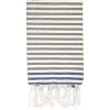 Febronie Décoration De Jardin Fouta En Coton 100x200 Gris Moyen Et Bleu Grec -Gants de toilette Soldes fouta en coton 100x200 gris moyen et bleu grec
