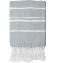 Febronie Décoration De Jardin Fouta En Coton 100x200 Gris Perle