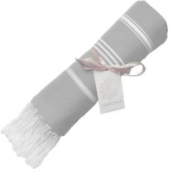 Febronie Décoration De Jardin Fouta En Coton 100x200 Gris Perle -Gants de toilette Soldes fouta en coton 100x200 gris perle 15