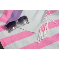 Febronie Décoration De Jardin Fouta En Coton 100x200 Gris Perle -Gants de toilette Soldes fouta en coton 100x200 gris perle 4