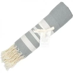 Febronie Décoration De Jardin Fouta En Coton 100x200 Gris Perle Et Argent -Gants de toilette Soldes fouta en coton 100x200 gris perle et argent 2