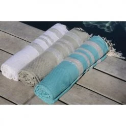 Febronie Décoration De Jardin Fouta En Coton 100x200 Gris Perle Et Argent -Gants de toilette Soldes fouta en coton 100x200 gris perle et argent 3