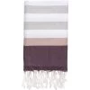 Febronie Décoration De Jardin Fouta En Coton 100x200 Gris Perle, Rose Pâle Et Prune