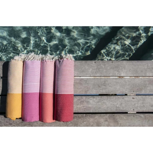 Febronie Décoration De Jardin Fouta En Coton 100x200 Jaune Safran 8 Febronie Décoration De Jardin Fouta En Coton 100x200 Jaune Safran – Image 6