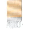 Febronie Décoration De Jardin Fouta En Coton 100x200 Jaune Safran Et Gris Perle