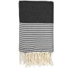 Febronie Décoration De Jardin Fouta En Coton 100x200 Noir -Gants de toilette Soldes fouta en coton 100x200 noir