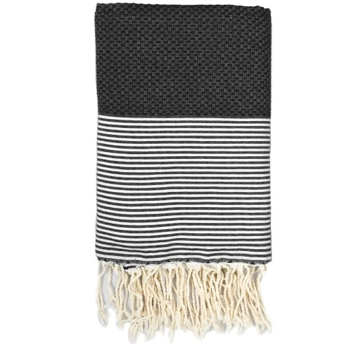 Febronie Décoration De Jardin Fouta En Coton 100x200 Noir 3 Febronie Décoration De Jardin Fouta En Coton 100x200 Noir