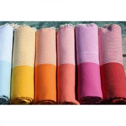 Febronie Décoration De Jardin Fouta En Coton 100x200 Orange Corail -Gants de toilette Soldes fouta en coton 100x200 orange corail 8