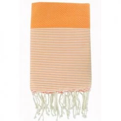 Febronie Décoration De Jardin Fouta En Coton 100x200 Orange Mandarine
