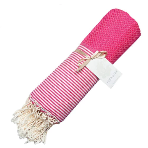Febronie Décoration De Jardin Fouta En Coton 100x200 Rose Fuschia 6 Febronie Décoration De Jardin Fouta En Coton 100x200 Rose Fuschia – Image 4