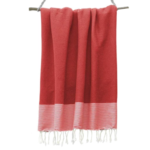 Febronie Décoration De Jardin Fouta En Coton 100x200 Rouge 4 Febronie Décoration De Jardin Fouta En Coton 100x200 Rouge – Image 2