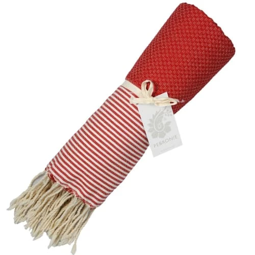 Febronie Décoration De Jardin Fouta En Coton 100x200 Rouge 8 Febronie Décoration De Jardin Fouta En Coton 100x200 Rouge – Image 6