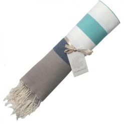 Febronie Décoration De Jardin Fouta En Coton 100x200 Taupe Clair -Gants de toilette Soldes fouta en coton 100x200 taupe clair 2