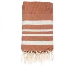 Febronie Décoration De Jardin Fouta En Coton 100x200 Terracotta Et Argent
