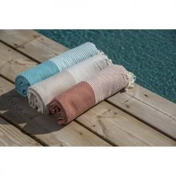 Febronie Décoration De Jardin Fouta En Coton 100x200 Vert Canard -Gants de toilette Soldes fouta en coton 100x200 vert canard 1