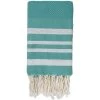 Febronie Décoration De Jardin Fouta En Coton 100x200 Vert Canard Et Argent -Gants de toilette Soldes fouta en coton 100x200 vert canard et argent