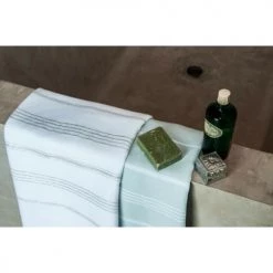 Febronie Décoration De Jardin Fouta En Coton 100x200 Vert D'eau -Gants de toilette Soldes fouta en coton 100x200 vert d eau 4