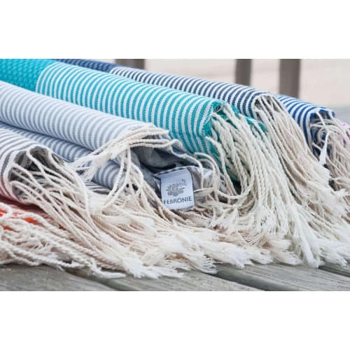 Febronie Décoration De Jardin Fouta En Coton 100x200 Vert Turquoise 8 Febronie Décoration De Jardin Fouta En Coton 100x200 Vert Turquoise – Image 6