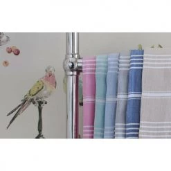 Febronie Décoration De Jardin Fouta En Coton 100x200 Vert Turquoise -Gants de toilette Soldes fouta en coton 100x200 vert turquoise 5