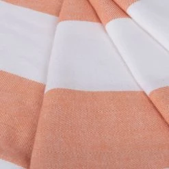 Maisons Du Monde Décoration De Jardin Fouta En Coton à Rayures Et Pompons écrus, Corail Et Jaunes 100x170 -Gants de toilette Soldes fouta en coton a rayures et pompons ecrus corail et jaunes 100x170 1000 13 5 224685 3