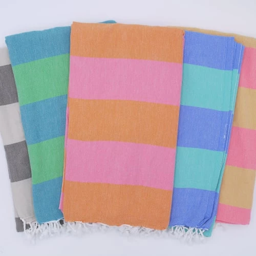 Fouta Futée Décoration De Jardin Fouta En Coton Avec Franges Bleu Et Vert 100x160cm 5 Fouta Futée Décoration De Jardin Fouta En Coton Avec Franges Bleu Et Vert 100x160cm – Image 3