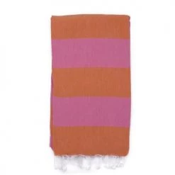 Fouta Futée Décoration De Jardin Fouta En Coton Avec Franges Orange Et Rose 100x160cm