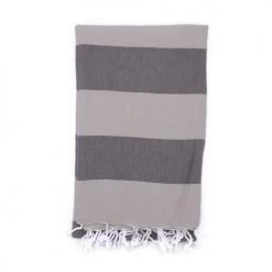 Fouta Futée Décoration De Jardin Fouta En Coton Avec Franges Taupe Et Beige 100x160cm