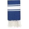 Febronie Décoration De Jardin Fouta En Coton Bande Blanche 100x200 Bleu Grec -Gants de toilette Soldes fouta en coton bande blanche 100x200 bleu grec