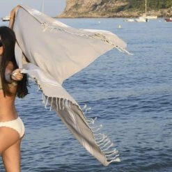 Febronie Décoration De Jardin Fouta En Coton Bande Blanche 100x200 Gris Perle 13 Febronie Décoration De Jardin Fouta En Coton Bande Blanche 100x200 Gris Perle -Gants de toilette Soldes fouta en coton bande blanche 100x200 gris perle 5