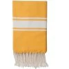 Febronie Décoration De Jardin Fouta En Coton Bande Blanche 100x200 Jaune Safran -Gants de toilette Soldes fouta en coton bande blanche 100x200 jaune safran