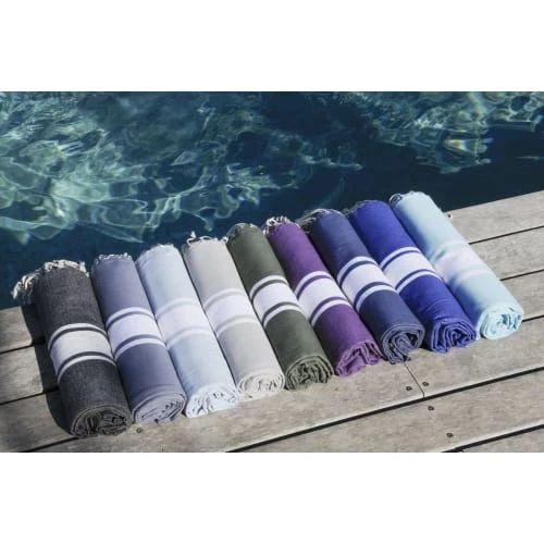 Febronie Décoration De Jardin Fouta En Coton Bande Blanche 100x200 Noir 7 Febronie Décoration De Jardin Fouta En Coton Bande Blanche 100x200 Noir – Image 5