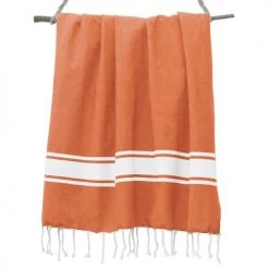 Febronie Décoration De Jardin Fouta En Coton Bande Blanche 100x200 Orange Mandarine 9 Febronie Décoration De Jardin Fouta En Coton Bande Blanche 100x200 Orange Mandarine -Gants de toilette Soldes fouta en coton bande blanche 100x200 orange mandarine 1