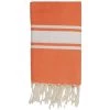 Febronie Décoration De Jardin Fouta En Coton Bande Blanche 100x200 Orange Mandarine -Gants de toilette Soldes fouta en coton bande blanche 100x200 orange mandarine