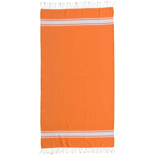 Febronie Décoration De Jardin Fouta En Coton Bande Blanche 100x200 Orange Mandarine 7 Febronie Décoration De Jardin Fouta En Coton Bande Blanche 100x200 Orange Mandarine – Image 5